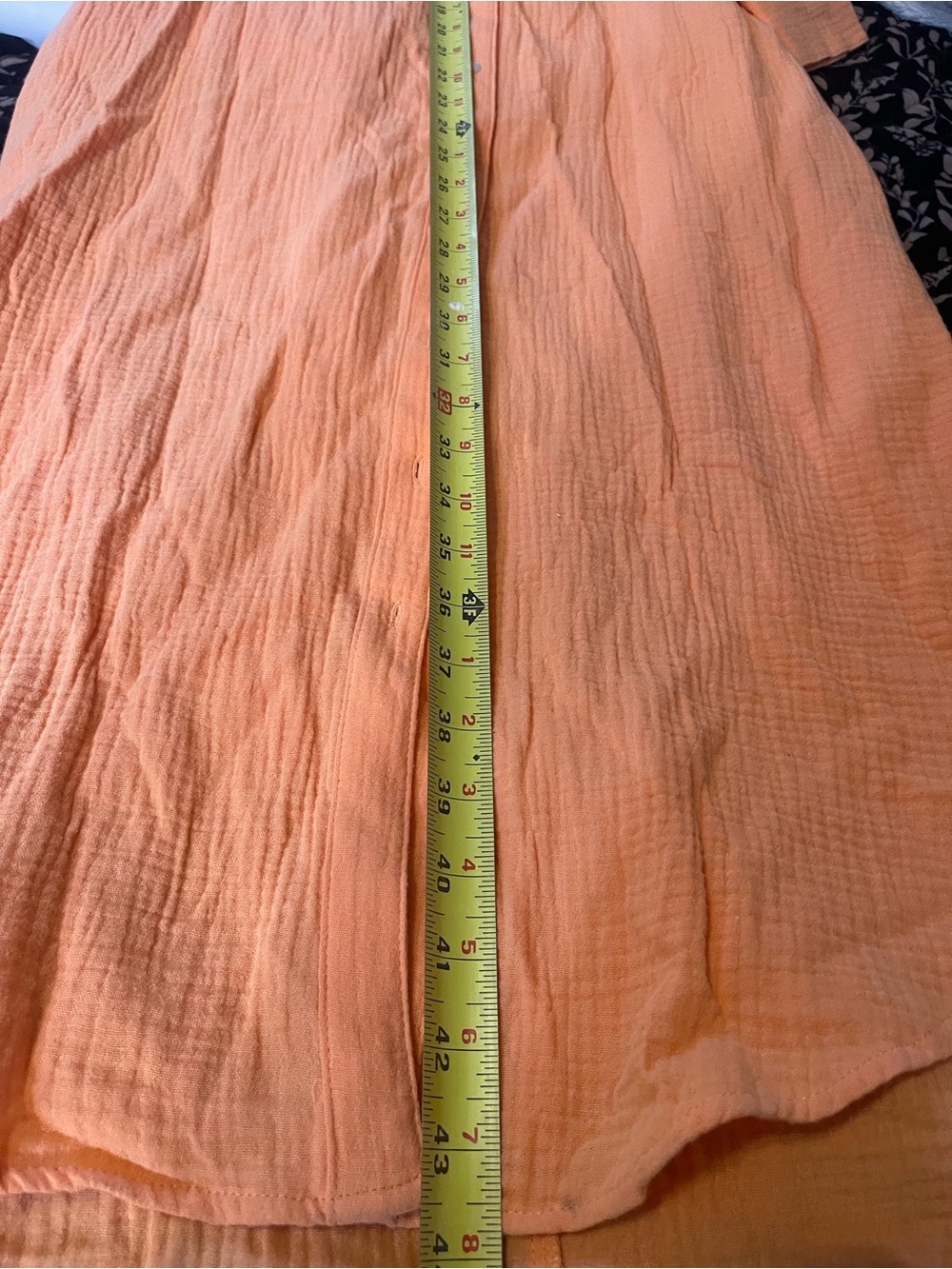 Magaschoni Orange Textured Long-Sleeve Shirt Dress with Waist Tie organic cotton - Picture 10 of 10